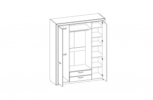 Шкаф для одежды с двумя зеркалами (коллекция Olivia)